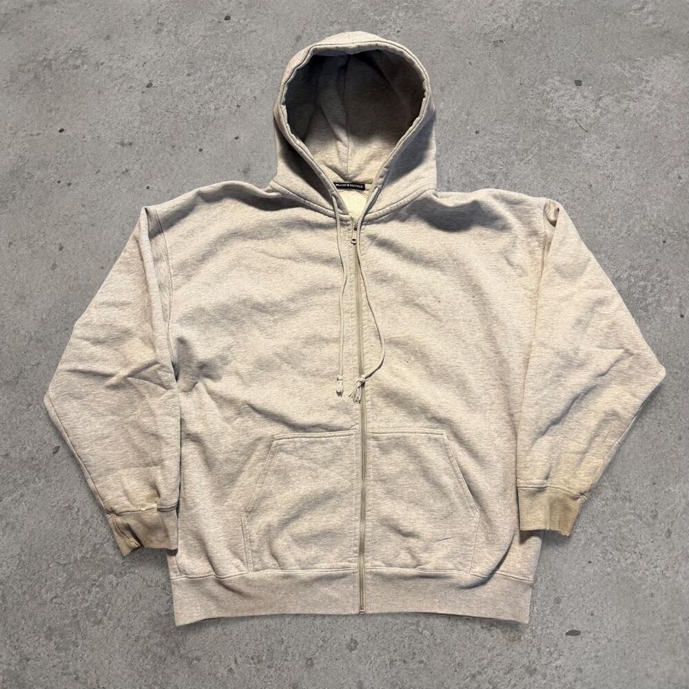 Gray Brandy Melville zip up Baggy Hoodie One Size